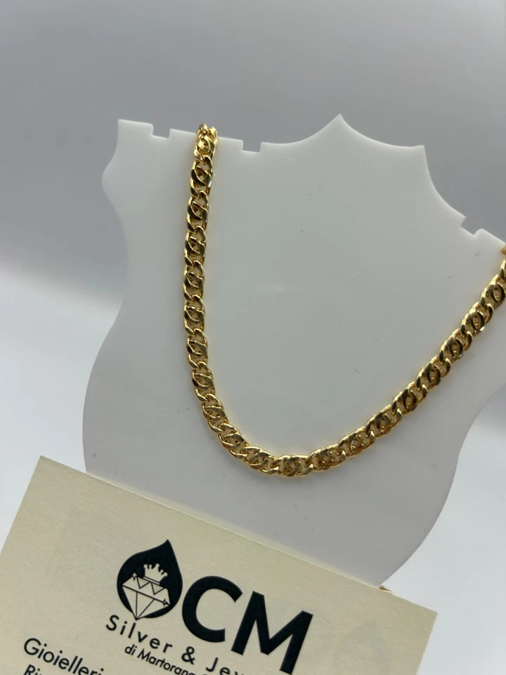 COLLANA UOMO IN ARGENTO PLACCATO ORO 24 KT , SPEDIZIONE GRATUITA - Immagine 2 di 2