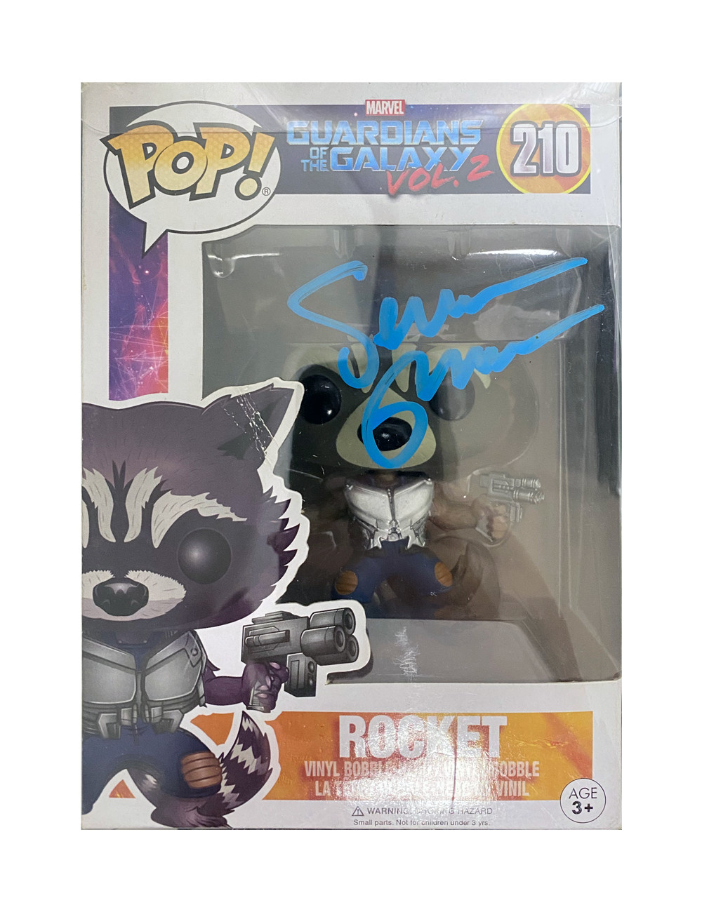 Rocket Funko Pop #210 Signed by Sean Gunn 100% Authentic With COA