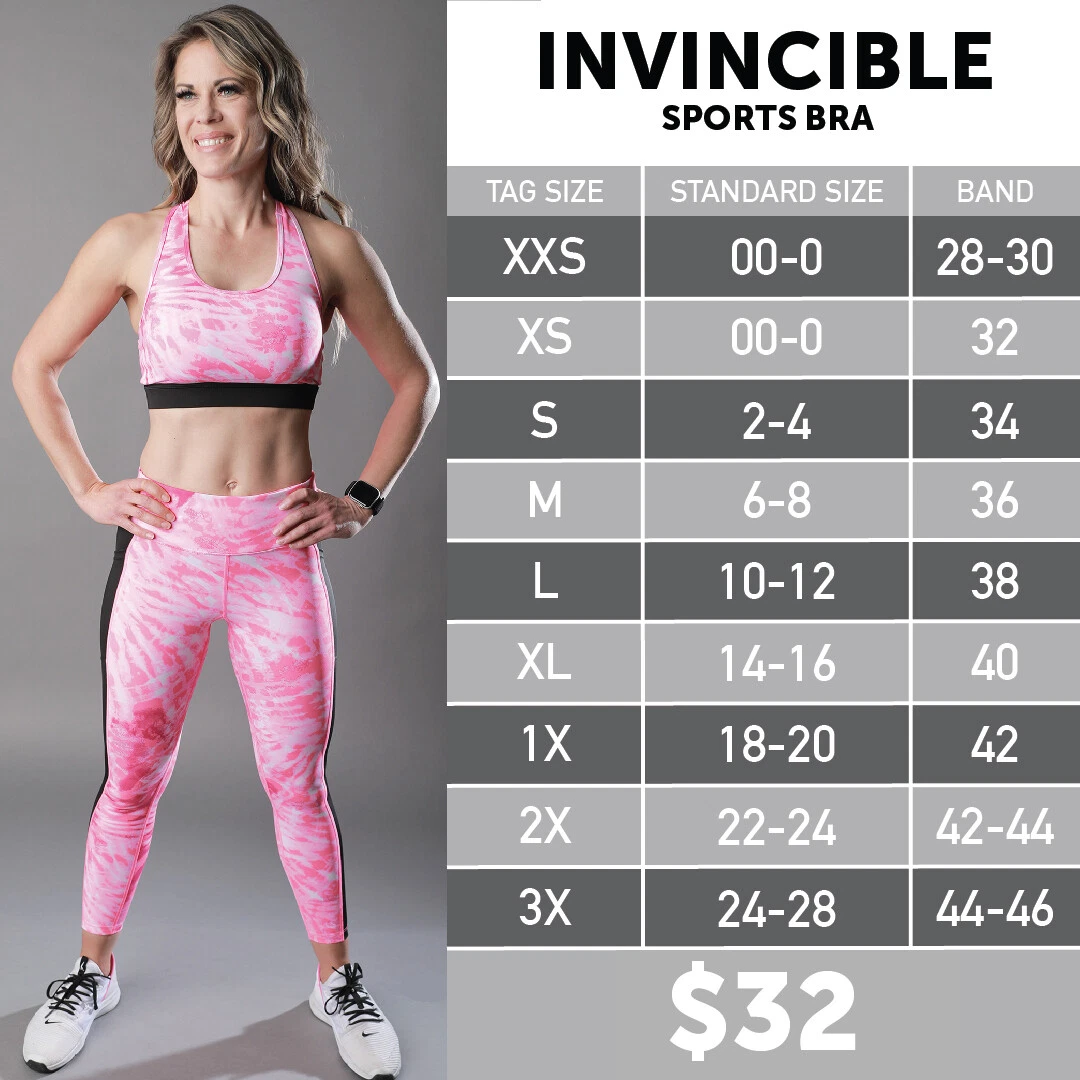 SMALL LuLaRoe INVINCIBLE Sports Bra 34; BLACK WHITE MINT Rise Workout  Collection