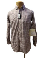 NWT Daniel Cremieux Men's Dress Shirt Red Blue SAMPLE Plaid Dillards Size Small