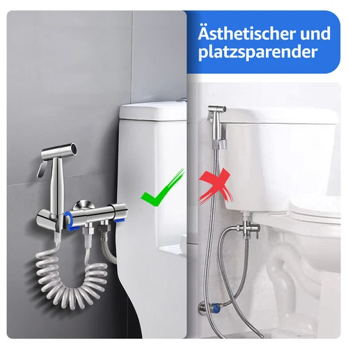Handbrause Bidet Brause Waschbeckenbrause Duschbrause mit Schlauch Set Edelstahl - Bild 5 von 14