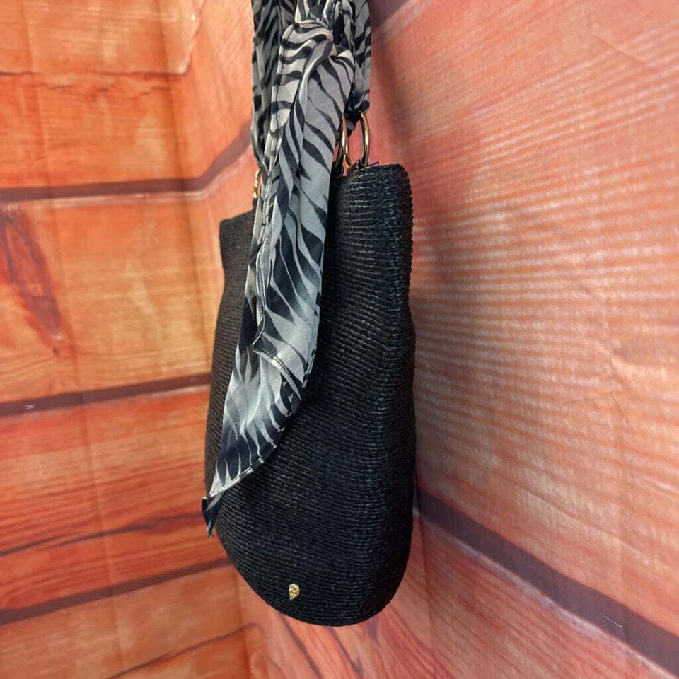 ХЕЛЕН КАМИНСКИ ЧЕРНАЯ СОЛОМЕННАЯ СУМОЧКА СУМОЧКА TCC - Изображение 2 из 4