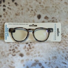 Screen Vision By ICU Eyewear Glare Eyestrain Blue Light Brown Round NEW