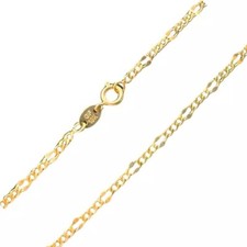 18K Yellow Gold Filled Classic Figaro Link Chain Necklace 16/18/20 Inch