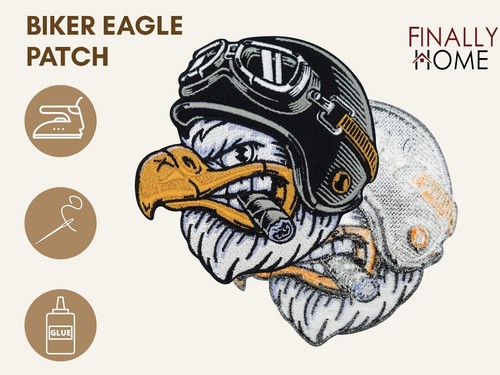 Biker Adler mit Zigarre Patch für Lederwesten | Motorrad Flicken, Lederjacke - Bild 2 von 6
