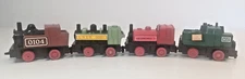 Vintage Pull-Back Trains made in Hong Kong SET OF FOUR (4) WORKS