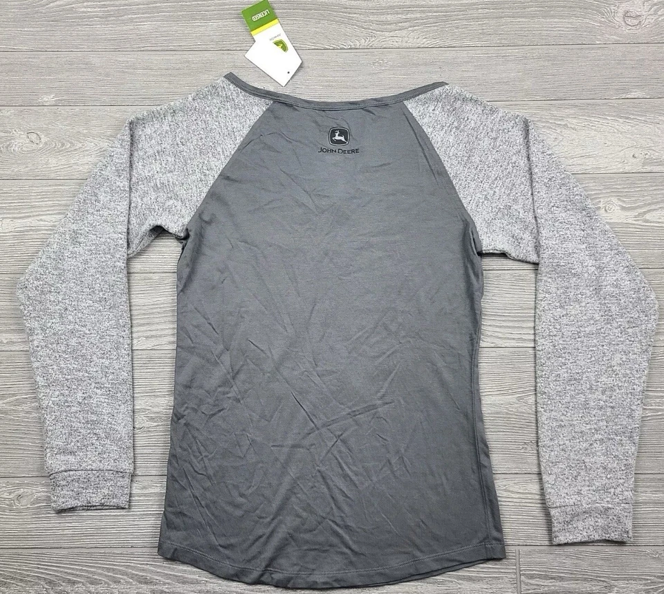 Camisa de manga larga para mujer John Deere - Temporada de cosecha - Gris carbón - Mediana Foto 2 de 4