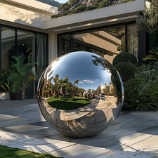 Inflatable Mirror Ball Airtight Shiny Ball Event Decor 1 Pc 40in Dia Silver