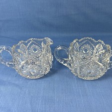 EAPG US glass creamer  sugar bowl