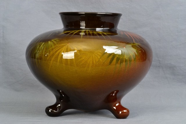 Owens Pottery 1905 Utopian Palm Fronds 3 Foot Large Vase Pot For