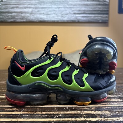 Nike Air Vapormax Plus Black Ember Glow Lime Green CU4884-001 Men Size 