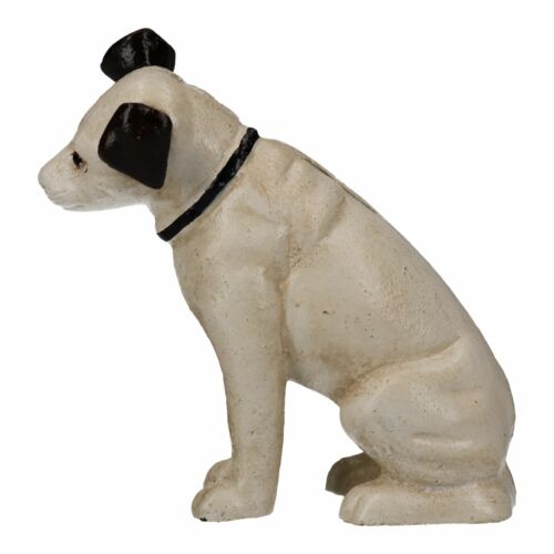 Pichet de change pour figurine de musique HMV Nipper Dog fonte banque boîte - Photo 1/4