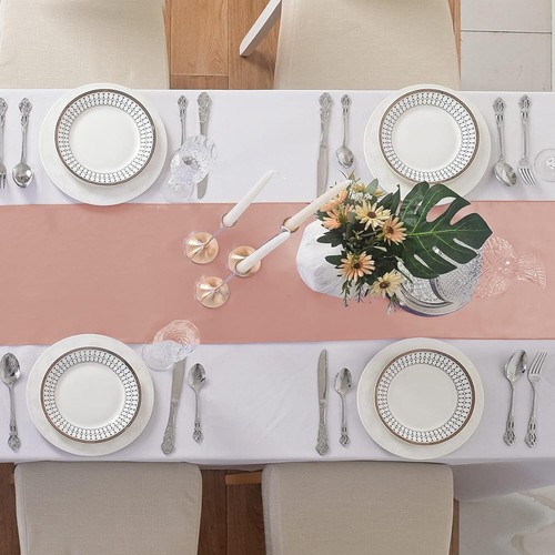 Versatile 24 Pack Satin Table Runners 12x108 - Machine Washable & Durable - Picture 6 of 9