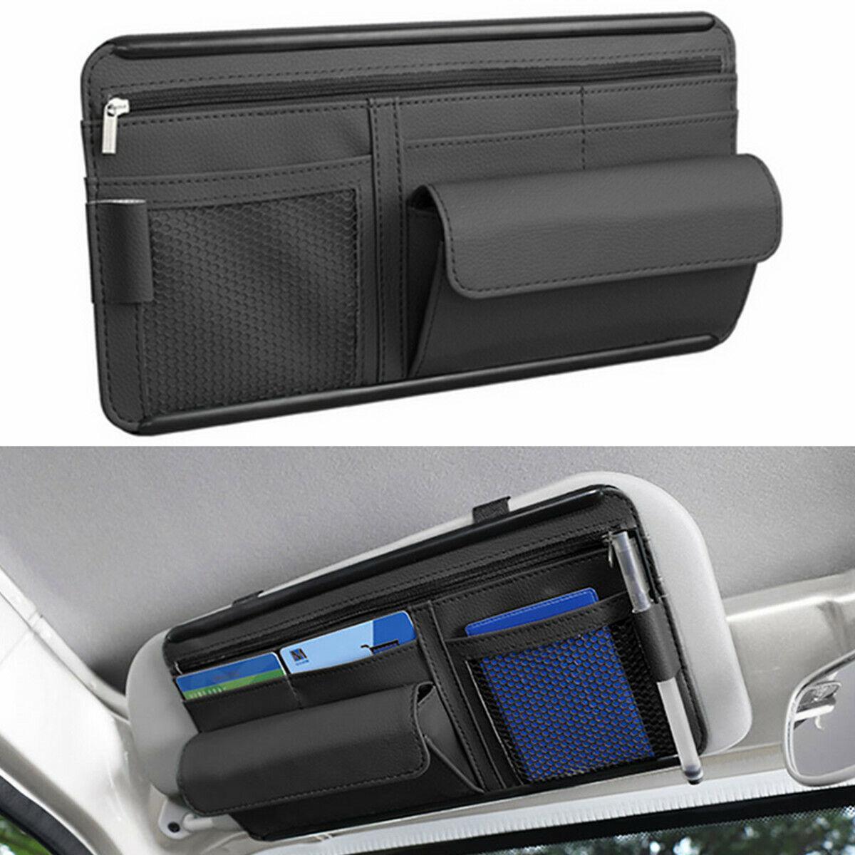 Car Sun Visor Organizer Storage Bag Vehicle Muti Pocket Pen Glasses Pouch Holder