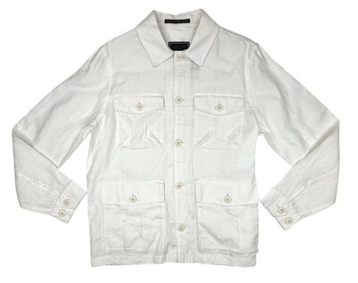 TODD SNYDER Italian Linen 4-pocket Safari Shirt Jacket White sz M NEW TAG $398