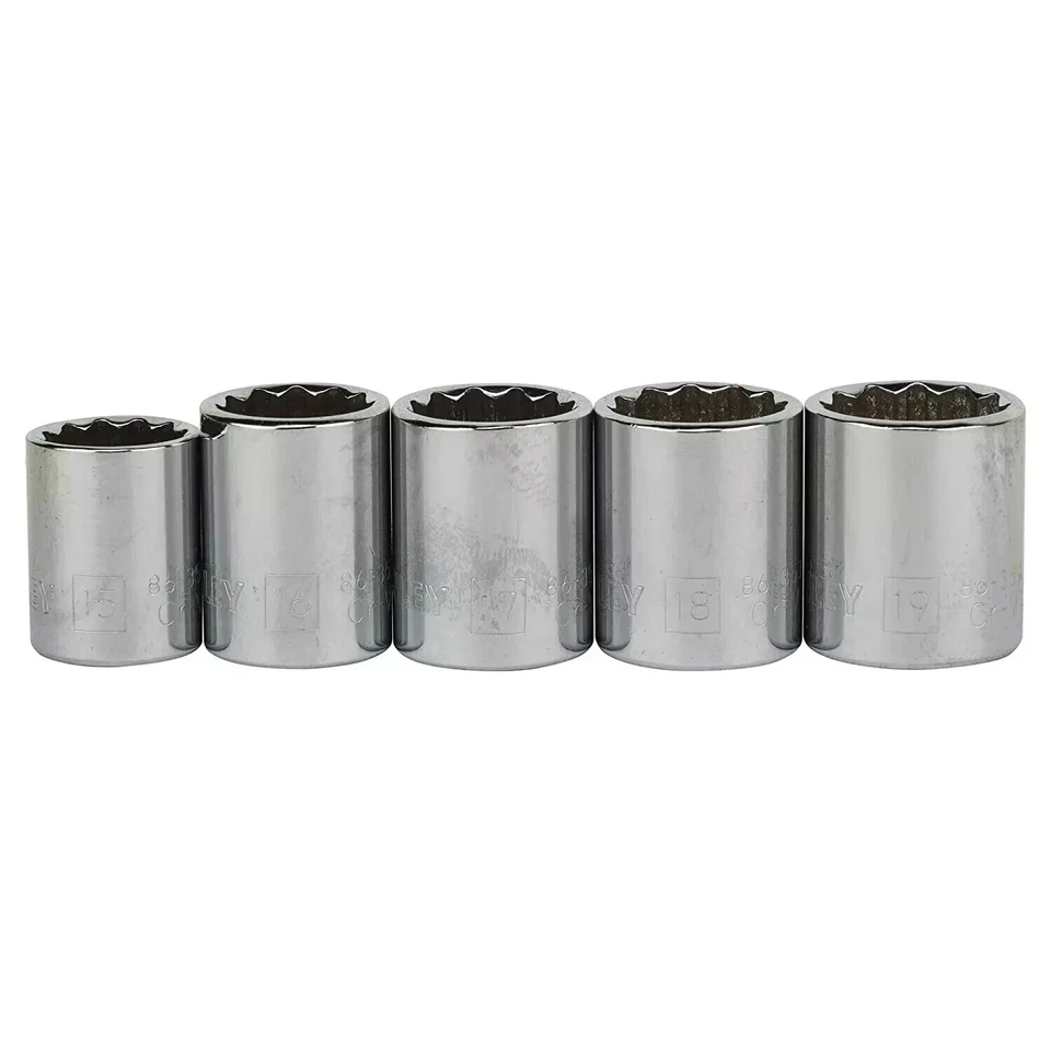 Stanley 46 Pieces 3/8" SQ. Drive Socket Set Double Nickel Chromium Alloy Coated - Image 3 of 4
