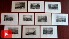 Middle East Arabia Syria Jerico Ararat Lot x 10 engraved prints c.1840-50 nice