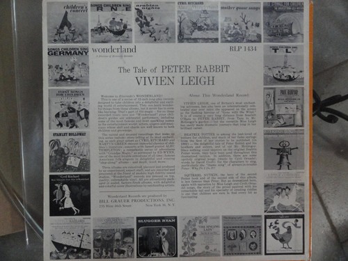 VINYL RECORD LP THE TALE OF PETER RABBIT NARRATED VIVIEN LEIGH WONDERLAND 1434 - Picture 3 of 7