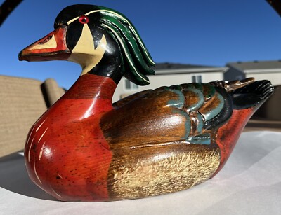Vintage Signed Leo Koppy Hand Carved Duck Decoy 1981 Collectors