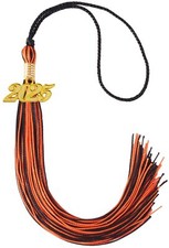 2025 Tassel Graduation Black and Orange Tassel 2025