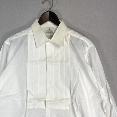 VINTAGE 30s 40s Lion of Troy Formal Dress Shirt Mens Size 16 White 