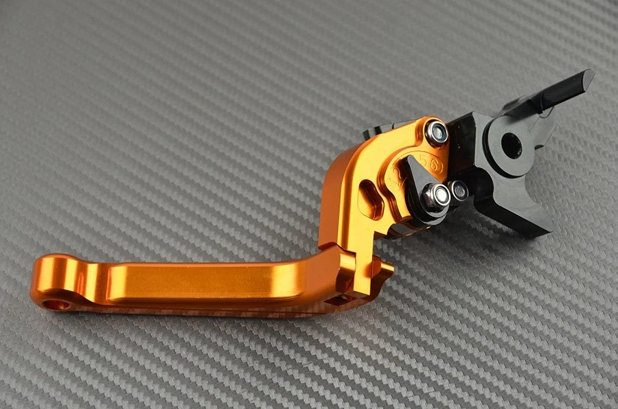 Paire levier ajustable repliable orange CNC KTM Duke 125 200 390 no ABS 2012-16 - Photo 2/4