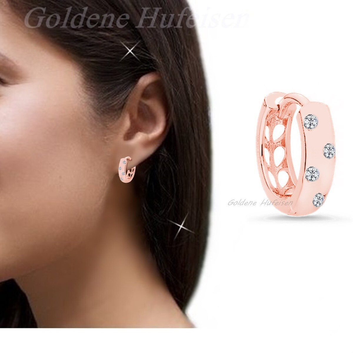 Ohrringe Set In Silber/Gold/Rosegold/Schwarz – Mit Creolen & Zirkonia-Steckern, 925er Silber, Hypoallergen
