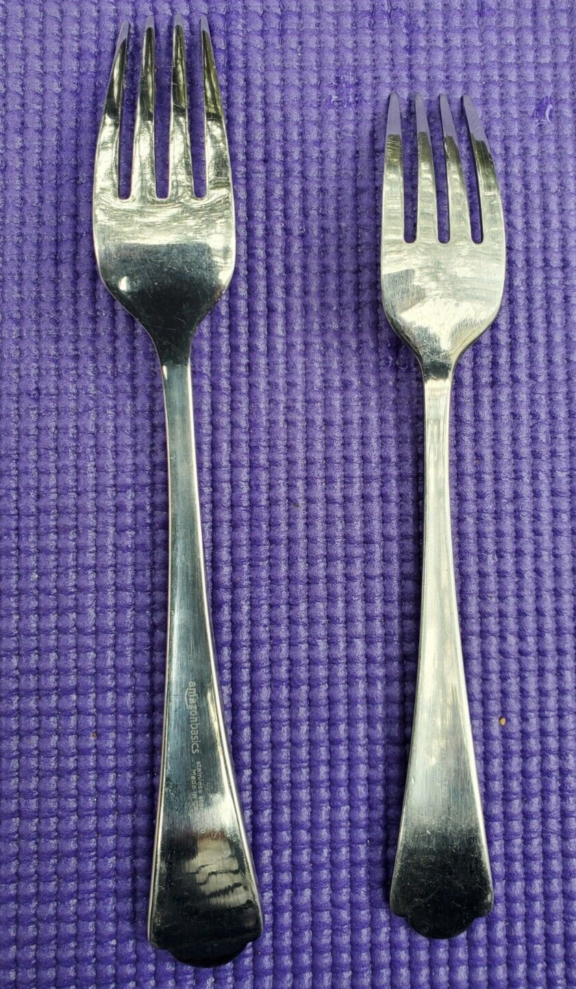 Amazon Basics Stainless 18/0 Silverware DINNER FORK & SALAD FORK