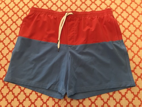 Sonoma Swim Trunks lined 7” pockets drawstring New Size 2XL Red Blue Men's - Picture 4 of 7