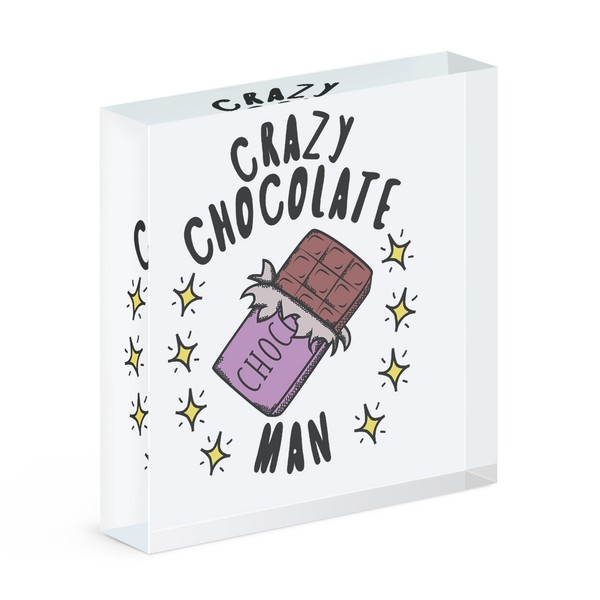 VerrüCkte Schokolade Mann Stars Acryl Foto Block Rahmen Chocoholic Lustiger Witz-image