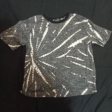 Woman’s S Small DKNY Short Sleeve Bland And White Sweater Tie-dye Grey