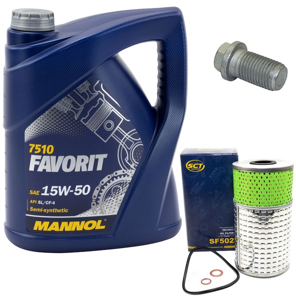 MotoröL ÖLfilter SF502 15W50 5Liter + ÖLablassschraube FüR Mercedes W124 B602-image