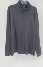 Van Heusen Gray Men's 1/4 Zip Long Sleeve Sweater - Size XL