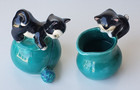 Rare Brayton Laguna + Disney Geppetto Pottery, Figaro Sugar Bowl Creamer 1939-40