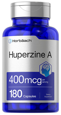 Huperzine A 400mcg 180 Capsules | Non-GMO, Gluten Free Supplement | by Horbaach