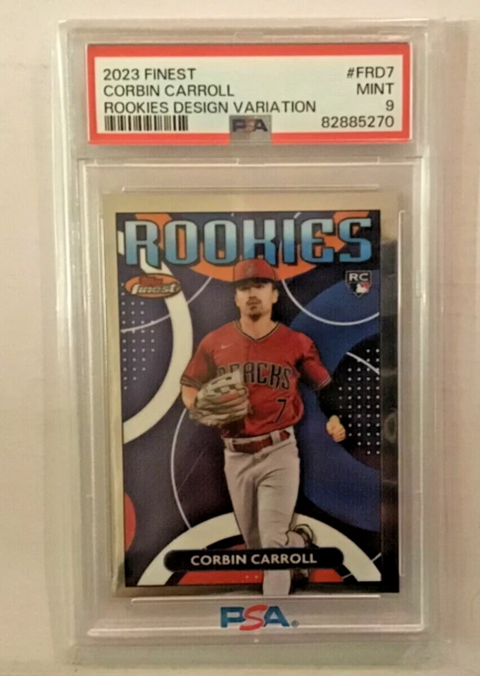 2023 Topps Finest- FDR-7 Corbin Carroll Rookies Design Variations- PSA 9 - Image 4 of 4