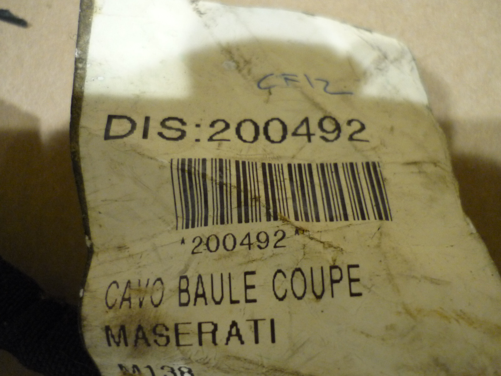 Maserati 4200 Coupe - Boot Wiring Harness - P/N 200492