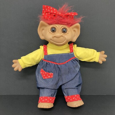 Große Troll Uneeda Puppe Latzhose Spielzeug Figur groß 16'' Vintage 1987 BITTE LESEN