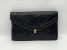 Handtasche Clutch Umhänge original vintage echt Schlangenleder schwarz 60er 70er