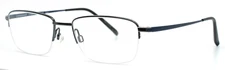 CHARMANT CH11448 BL Blue Mens Rectangle Half Rim Eyeglasses 52-18-145 B:34