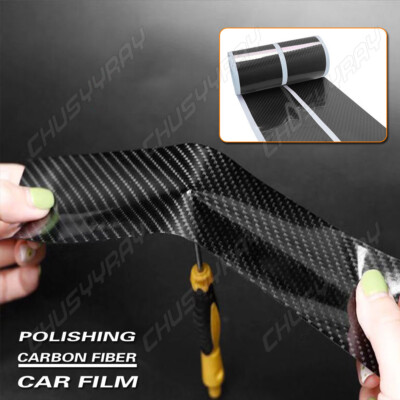 4pcs Protector Scuff Cover Car Door Carbon Fiber Sticker Body Anti Scratch Strip