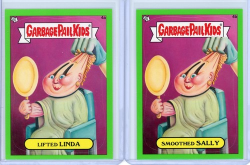 2012 Garbage Pail Kids BNS1 LIFTED LINDA & SMOOTHED SALLY 4A/B Green Parallels - 第 1/1 張圖片