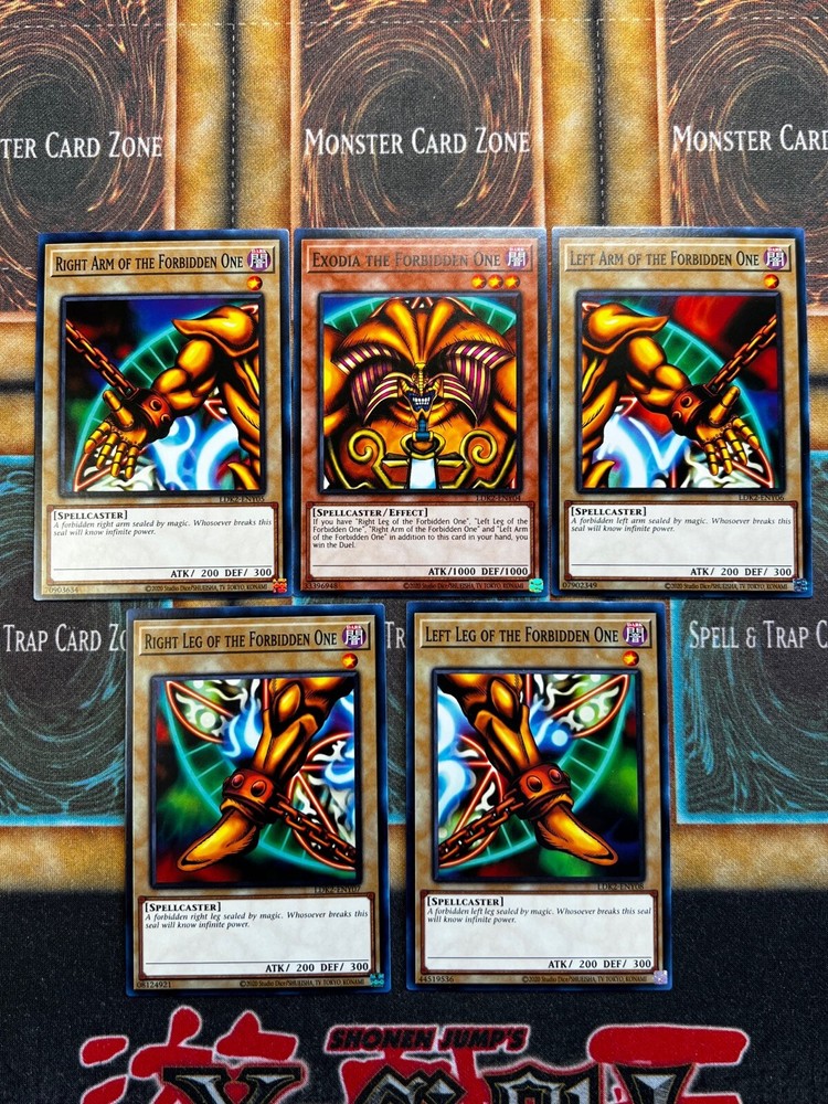 Yugioh AUTHENTIC Exodia The Forbidden One Complete 5 Card Common Set LDK2 NM