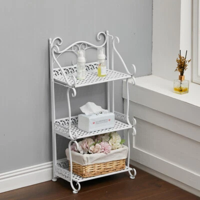 3 Tier Metal Bathroom Storage Shelf Shower Organizer Shelves Unit Free Standing