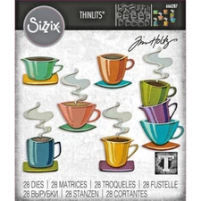 Papercut Cafe Coffee Cup Sizzix Thinlits Thin Metal Die Set Tim Holtz 666287 NEW