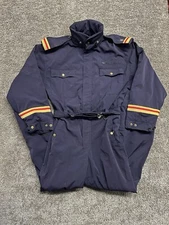 Vintage 80s 90s Polo Ralph Lauren Womens Coverall Ski Suit w/ Hood Navy Blue 10