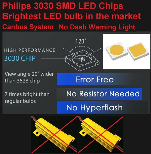 Canbus LED Switchback Light White Amber P21/5W Bulbs Front Signal DRL Park Lamp - Bild 7 von 12