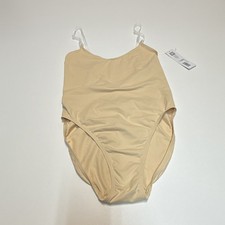 Capezio Foundations Camisole Leotard Wide/Adjustable Straps Beige size Large