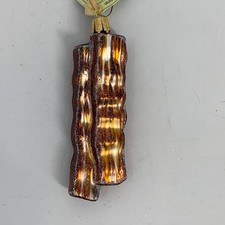 Old World Christmas Bacon Strips Glass Ornament Food Lover Gift New