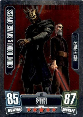 Force Attax Serie 2 221 - COUNT DOOKU & SAVAGE OPRESS - Sith - Zusatz-Power